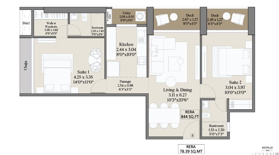 Gurukrupa-bandra-one-of-one-Floor-Plan-2-BHK-844-Sqft