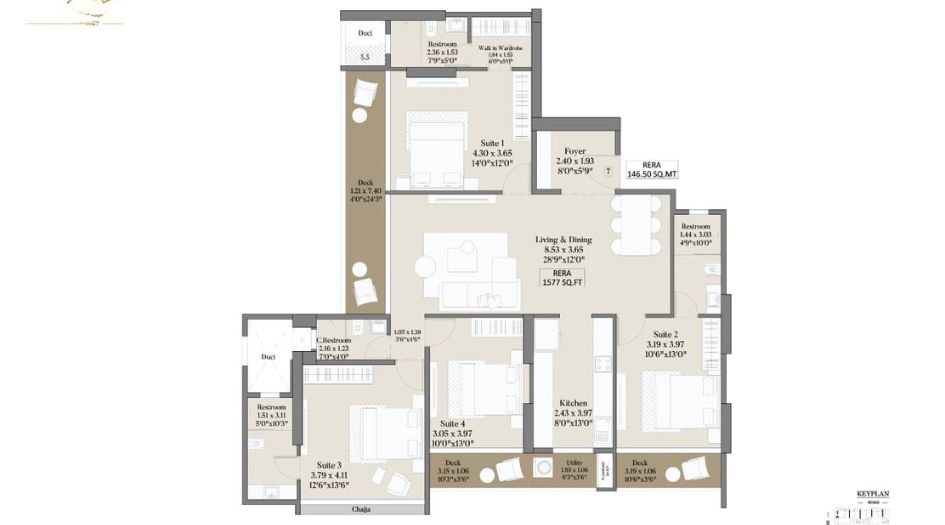 Gurukrupa-bandra-one-of-one-Floor-Plan-3-BHK-1577-Sqft